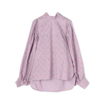 maison TOMORROWLAND/メゾン トゥモローランド コットンプリント バックボウタイブラウス