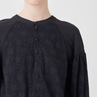 コットンカットジャカード　クロップドブラウス