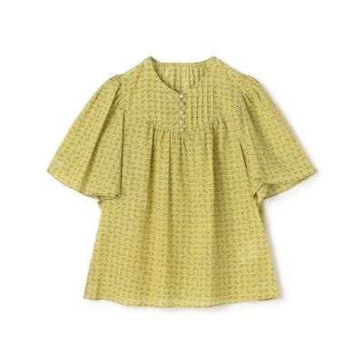 ブラウス シャツ コットンボイルプリント フレアスリーブブラウス レディース コットンボイルプリント フレアスリーブブラウス | maison