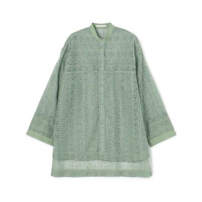 ケミカルレース　バンドカラーブラウス
