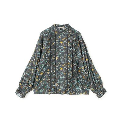 スペイスフラワー ボウタイギャザーブラウス | maison