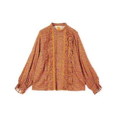 美品 トゥモローランド 2,8万 イタリア製生地 フリルカラーのブラウス 338 セール 40%OFF】ルコットンオーガンジー フリルカラーブラウス