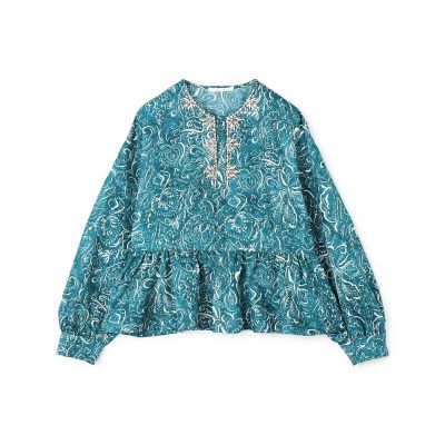 インクリーズフラワープリント ネックタックブラウス | maison