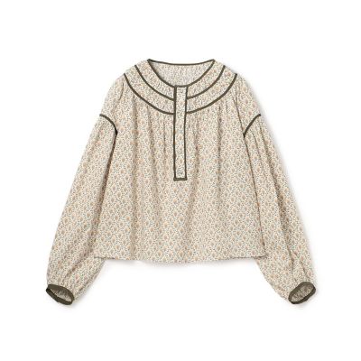 maison TOMORROWLAND/メゾン トゥモローランド コットンローンプリント クルーネックブラウス