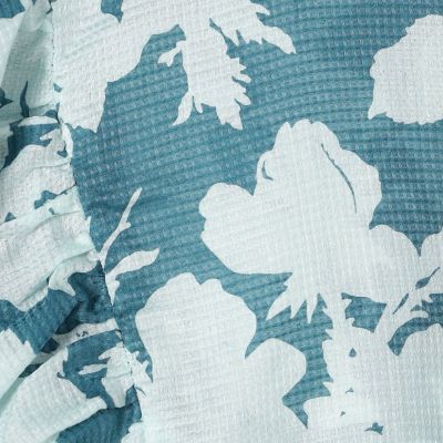 コットンリネンプリント　バタフライスリーブブラウス