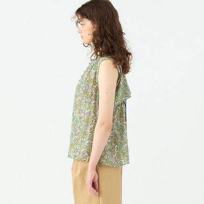 ポリエステルプリント　スリーブレスブラウス