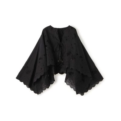【送料無料】maison TOMORROWLAND/メゾン トゥモローランド バンダナエンブロイダリー ワイドスリーブブラウス 19ブラック トップス【三越伊勢丹/公式】