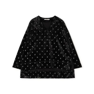 ＜maison TOMORROWLAND＞ベロアエンブロイダリー　プルオーバーブラウス