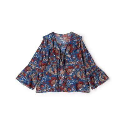 ＜maison TOMORROWLAND＞レーヨンプリント　フリルブラウス