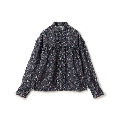 ラメカットジャカード カラーフリルブラウス | maison TOMORROWLAND