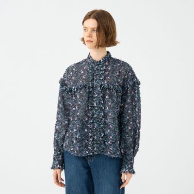 画像追加しました！ミュベール⚫️フリル付き花モチーフ長袖シャツ