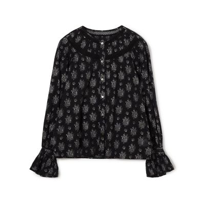 コットンプリント サークルピンタックブラウス | maison TOMORROWLAND