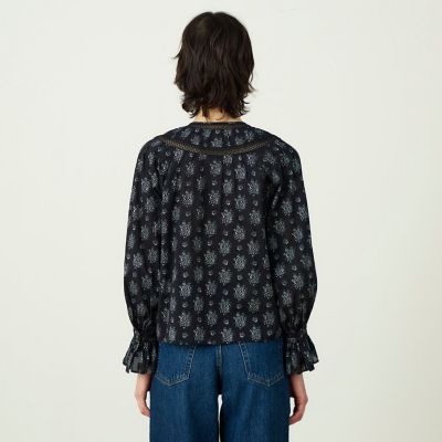 コットンプリント サークルピンタックブラウス | maison TOMORROWLAND