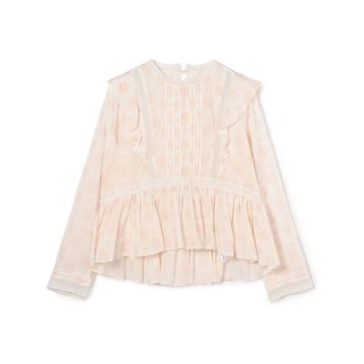 ＜maison TOMORROWLAND＞コットンプリント　ペプラムブラウス