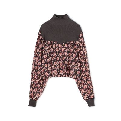 ＜maison TOMORROWLAND＞プリントニット　コンビプルオーバー