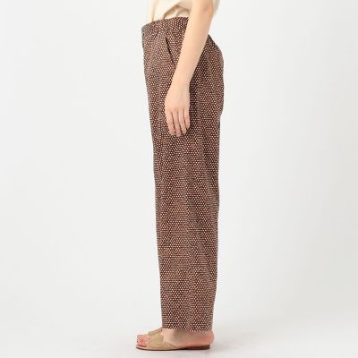 コットンプリント　シャーリングストレートパンツ