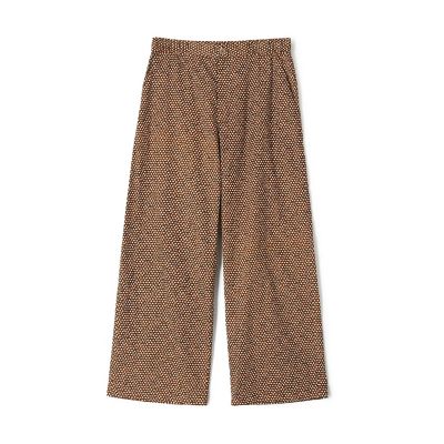 コットンプリント　シャーリングストレートパンツ