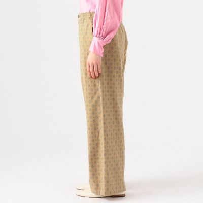 コットンキュプラ　プリントシャーリングストレートパンツ