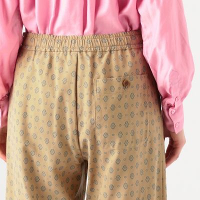 コットンキュプラ　プリントシャーリングストレートパンツ