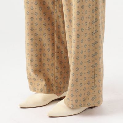 コットンキュプラ　プリントシャーリングストレートパンツ