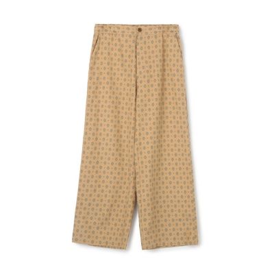 コットンキュプラ　プリントシャーリングストレートパンツ