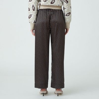 ポリステルプリント　ナローストレートパンツ