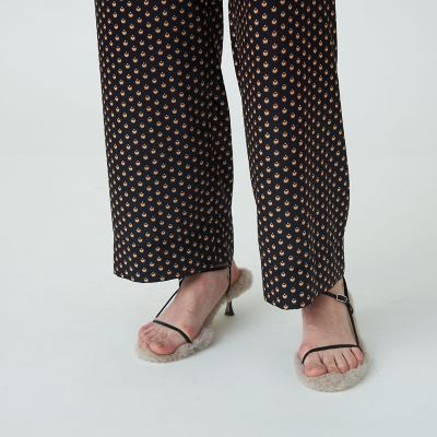 ポリステルプリント　ナローストレートパンツ