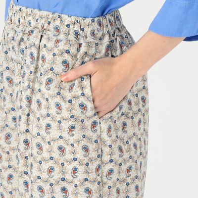 コットンタイプライタープリント　イージーストレートパンツ