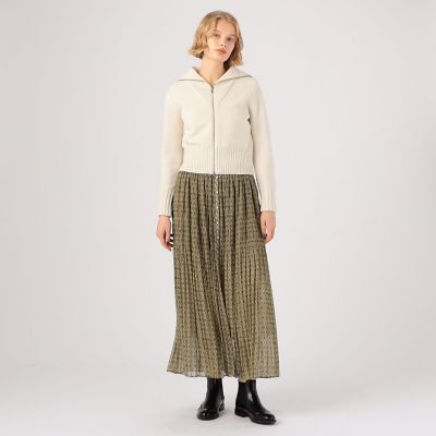【SOULEIADO】ポリエステルシフォンシャーリングスカート36 ポリエステルシフォンシャーリングスカート | maison