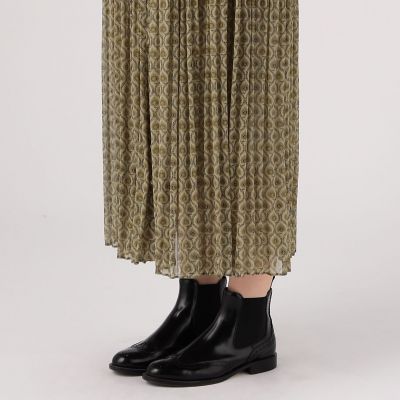 【SOULEIADO】ポリエステルシフォンシャーリングスカート36 ポリエステルシフォンシャーリングスカート | maison