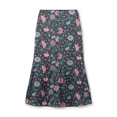 ＜maison TOMORROWLAND＞ポリエステルサテンプリント　ソフトマーメイドスカート