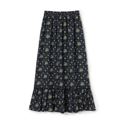 ＜maison TOMORROWLAND＞レーヨンプリント　ティアードマキシスカート