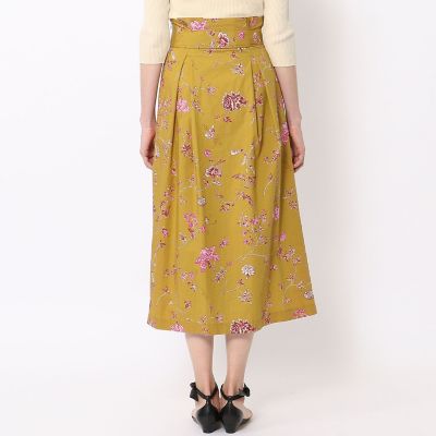 コットンタイプライタープリント　タックスカート