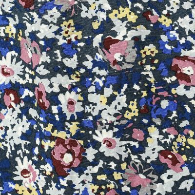 シルクリネンフラワープリント　ロングスカート