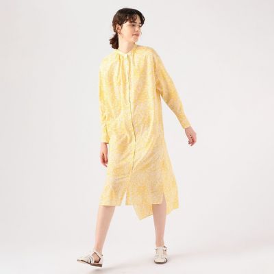 ＜maison TOMORROWLAND＞コットンプリント　ロングシャツワンピース