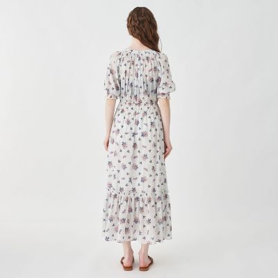 コットンジョーゼット シャーリングワンピース | maison TOMORROWLAND