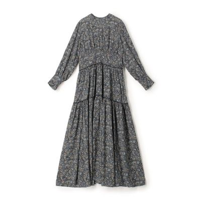 ＜maison TOMORROWLAND＞ポリエステルジョーゼットプリント　ティアードワンピース