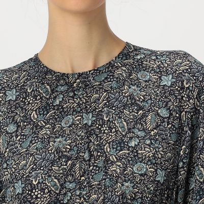 ポリエステルジョーゼットプリント ティアードワンピース | maison