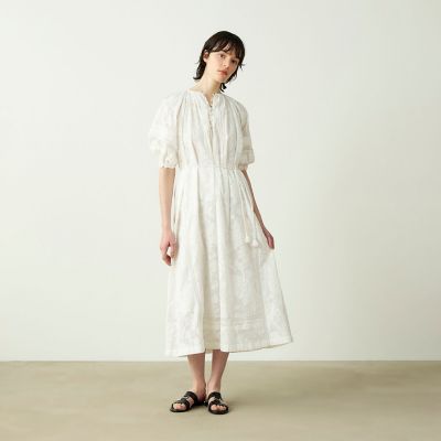 コットンカットジャカード パフスリーブワンピース | maison