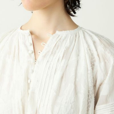 コットンカットジャカード パフスリーブワンピース | maison