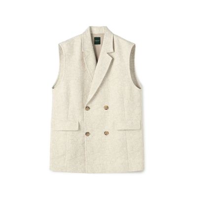 ＜maison TOMORROWLAND＞ボタニカルジャカード　ダブルブレストジレ