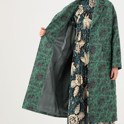 ポリエステルコットン プリントジャガードチェスターコート | maison