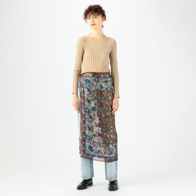 シルクフラワープリント　スカーフ