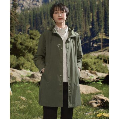 UVカット オーガニックコットンロング丈 フーデッドジャケット