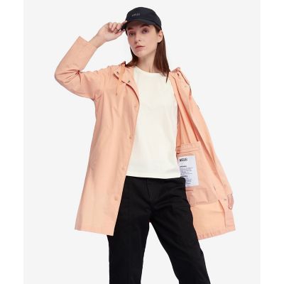 UVカット オーガニックコットンロング丈 フーデッドジャケット