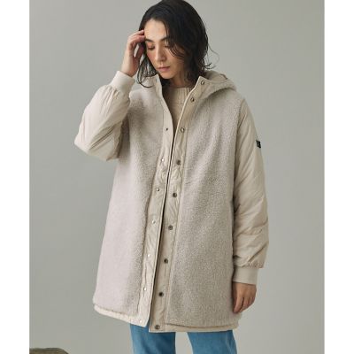 【SALE】AIGLE/エーグル DUPONT SORONA中綿 撥水 インサレーション リバーシブル キルティングボアジャケット ライトグレー コート・ジャケット【三越伊勢丹/公式】