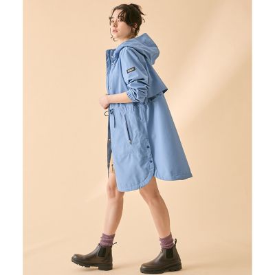 美品　ハリスワーフロンドン　レディース　ノーカラー　コート　アウター　水色　L 7days Life Styling ノーカラーコート コート ショールカラーウール調