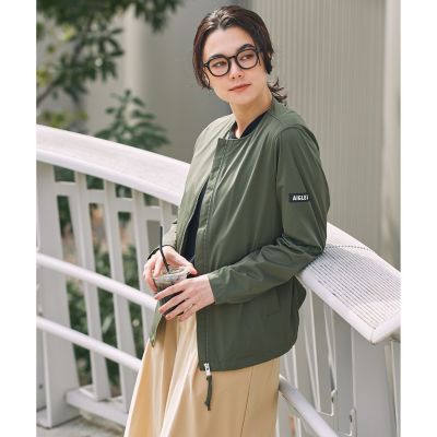 あゆっぺ♪❤ポケット付き❤ラグランスリーブノーカラージャケット【dopタン UVカット 撥水 ストレッチノーカラージャケット RP | AIGLE