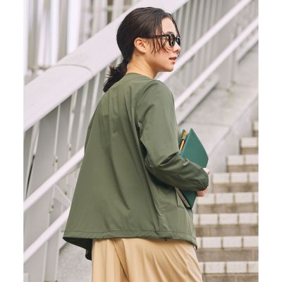 あゆっぺ♪❤ポケット付き❤ラグランスリーブノーカラージャケット【dopタン UVカット 撥水 ストレッチノーカラージャケット RP | AIGLE