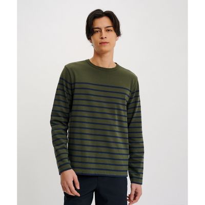 【SALE】AIGLE/エーグル ヤーンダイロングスリーブボーダーTシャツ RP ダークグリーン トップス【三越伊勢丹/公式】